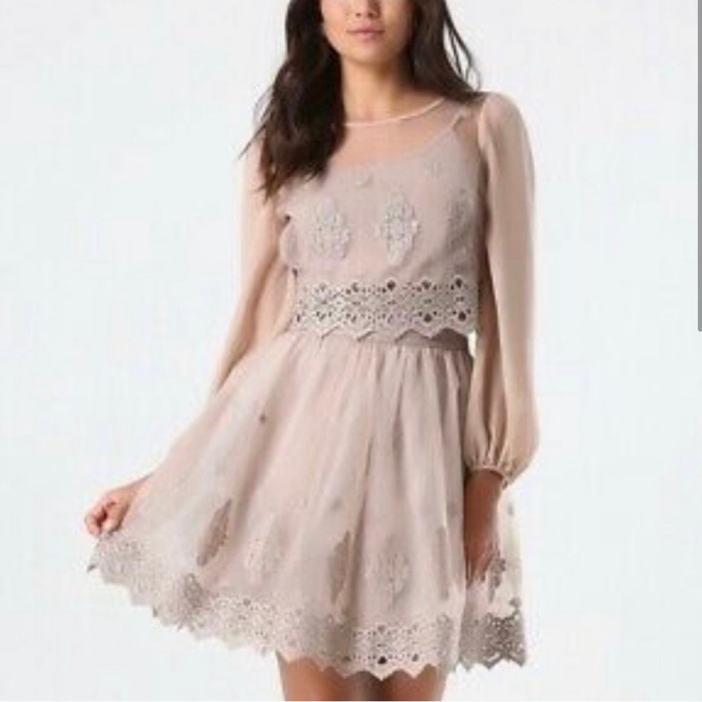 Embroidered Bebe skirt and crop top